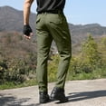thumbnail image 4 of Havenx Men's Fleece Lined Cargo Pants Ripstop Waterproof Pants Elastic Waistband Stretch Cargo Pants with Zipper Pockets Fleece Lined Athletic Comfy Fit Outdoor Travel Clothing,Deep Green L, 4 of 5