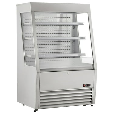 NSF 36 in. Refrigerated Open Air Merchandiser w/ Curtain 13.8 Cu. Ft. Refrigerator Display Stainless Steel