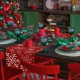 thumbnail image 6 of nqOlkjepod Red Snowflake Christmas Table Runner 36 Inches Long Farmhouse Dress Scarves, Xmas Snowflake Red Dining Tablerunner for Coffee Table/Kitchen Island/Party Décor, Small 13" x 36", 6 of 7