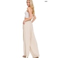 thumbnail image 3 of Zenana Women’s Linen Drawstring Wide-Leg Lightweight Pants, 3 of 7
