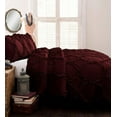 thumbnail image 2 of DNG Creations 5 Piece Ruffle Ribbon Design Comforter ( Full/Queen Size ) Ultra Soft All-Season 550 GSM 800 Threads Count,100% Egyptian Cotton - Solid Wine Colour, 2 of 5