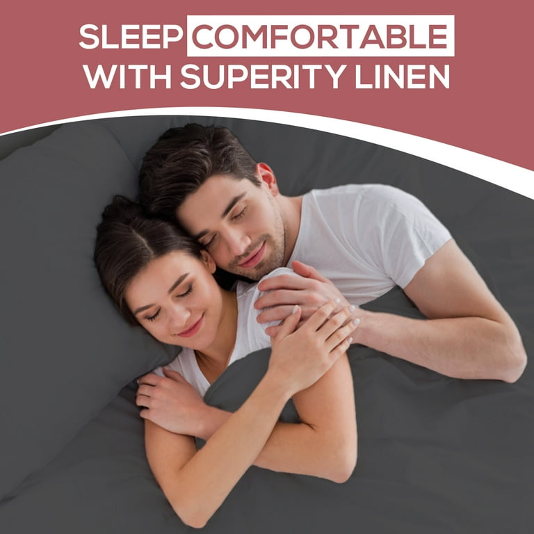 Superity Linen Queen Flat Sheet Only - 100% Cotton Breathable