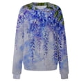 thumbnail image 4 of Pompotops Femmes Décontracté Imprimé Col Rond Chandail Manches Longues Chemises Swerts Blouse T-shirt Hauts, 4 of 5