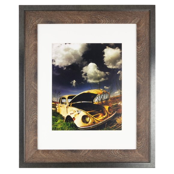 kieragrace Railtown Benton Frame – 11-Inch by 14-Inch, Matted for 8-Inch by 10-Inch, Iron Grey, Walnut Wood
