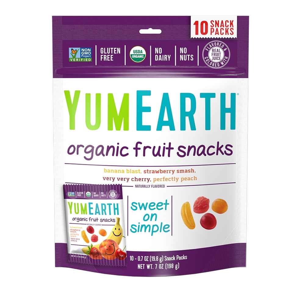 YumEarth Organic Candy Gluten Free, Vegan & Organic Fruit Snacks, 10