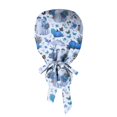 thumbnail image 6 of LNZGNM Halloween Women's Scrub Caps, Twist Knot Head Wrap, with Floral Applique, Stretchy and Easy for Everyday Style, Bad Hair Days, and Casual Wear,Light Blue(One Size), 6 of 6