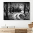 thumbnail image 2 of PixonSign Canvas Print Wall Art Bike Path Through Forest Nature Wilderness Photography Modern Art Contemporary Landscape Dramatic Dark Black and White for Living Room, Bedroom, Office - 24x36, 2 of 5