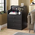 thumbnail image 6 of HBLUKDL Nightstand with Charging Station  Night Stand with Hutch &amp;  Drawers  End Table  Bedroom Grey, 6 of 7