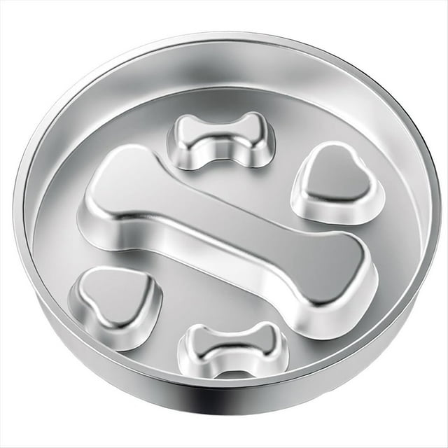 de Acero Inoxidable para Perros - Cuenco de Metal Antideslizante para Perros de Razas Grandes y Medianas, Comedero con Forma de Rompecabezas para Cachorros con Hueso.