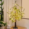 thumbnail image 2 of TanSiDing 1pcs Lighted Small Olive Tree Battery Operated or USB Warm White LED with Timer, Light Up Table Top Artificial Greenery Tree with Fairy Lights for Wedding Holiday Home Christmas Decoration, 2 of 6