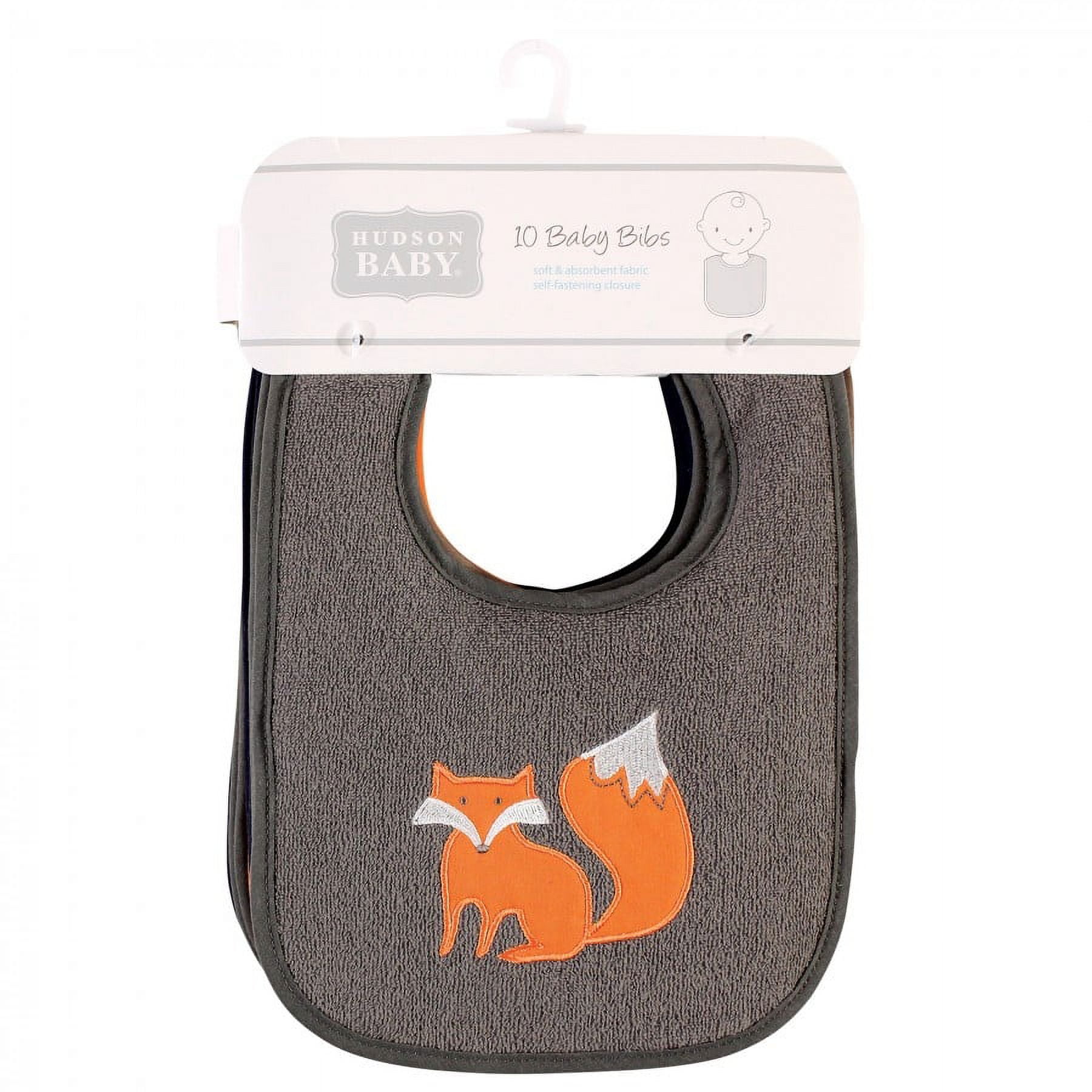 Hudson Baby Infant Boy Cotton Terry Drooler Bibs with Fiber Filling, Boy Woodland, One Size