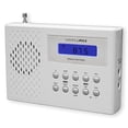 thumbnail image 1 of HANNLOMAX HX-512R Radio portátil AM/FM/alerta meteorológica, reloj despertador, pantalla LCD, conector para auriculares, fuente de alimentación dual AC/DC. (Blanco), 1 of 2