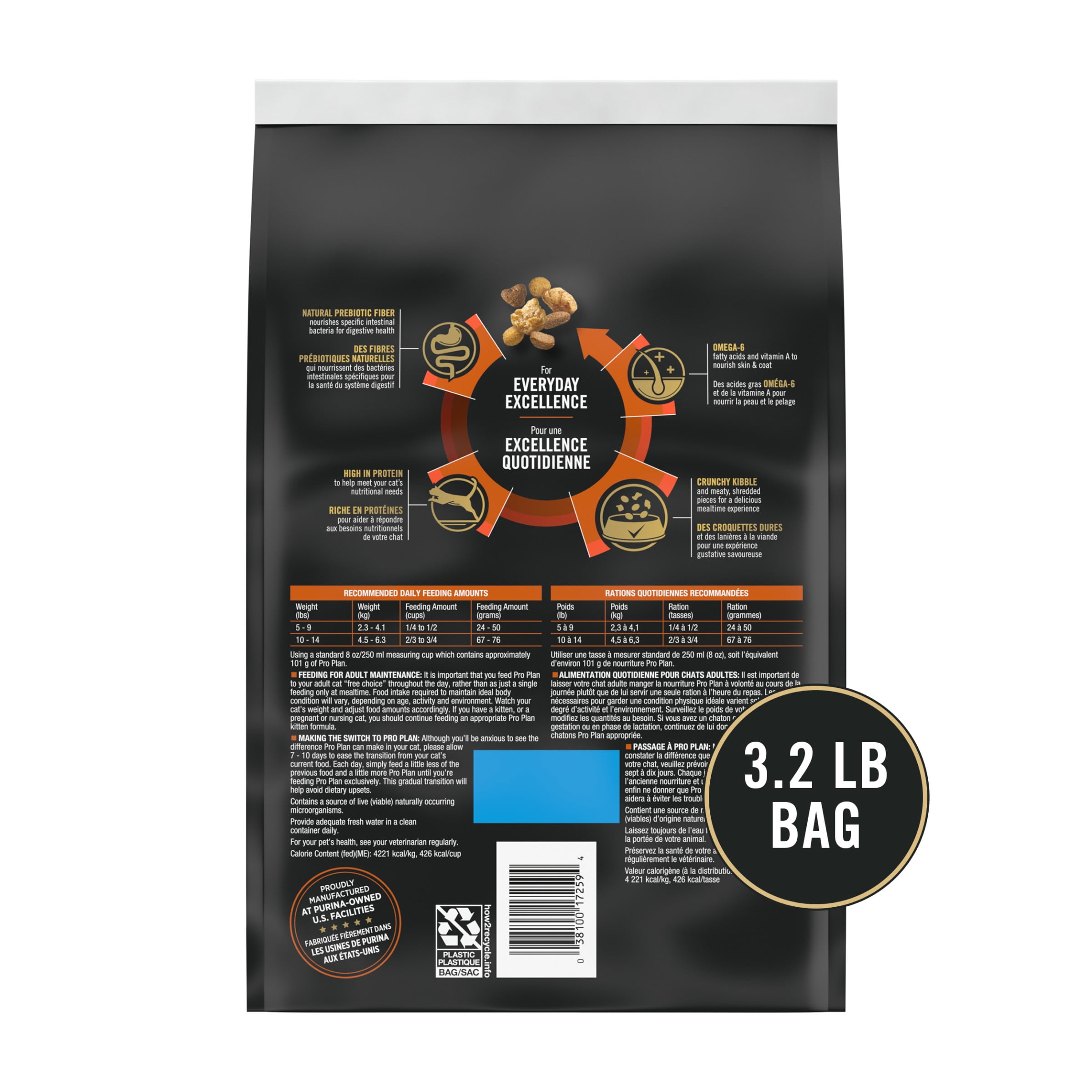 Purina Pro Plan High Protein Cat Food With Probiotics For Cats Shredded Blend Salmon And Rice Formula 14 Lb Bag Walmart Com