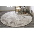thumbnail image 2 of Palatez Geometric Tufted Wool Rug, Opal Gray/Warm Gray, 10ft x 10ft Round, 2 of 7