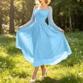 thumbnail image 5 of YuXingFu Gothic Dresses for Women Renaissance Dress With Pocket Court Style Long Sleeved Long Dress Sky Blue XL, 5 of 9