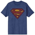 thumbnail image 6 of Superman Logo Men's Navy Heather Vintage Tee - XXL, 6 of 7