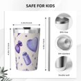 thumbnail image 4 of PAYOHTO Purple Lavender Insulated Stainless Steel Tumbler 12 oz Thermos Come with Straw Kids Leak-Proof Travel Mug Cup, 4 of 7