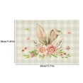 thumbnail image 3 of SDJMa Easter Placemats for Dining Table Decorations, Buffalo Plaid Rabbit Bunny Spring Floral Rustic Farmhouse Washable Table Mats for Spring Easter Party Favors Supplies, 3 of 8