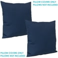 thumbnail image 6 of Sunnydaze Indoor/Outdoor Weather-Resistant Polyester Square Decorative Pillow Cover Only with Zipper Closures - 17" x 17" - Navy - 2pk, 6 of 7