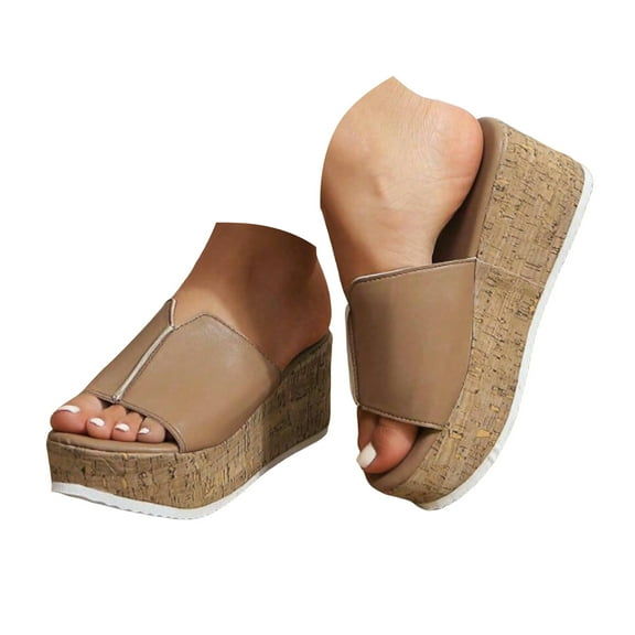 Mostsola Womens Sandals Platform Beach Shoes Comfort Wedge Arch Support Slip on Shoes Casual Slides