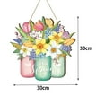thumbnail image 3 of Spring Flower Door Sign Burr-free Lanyard Design Colorful Door Hello Welcome Spring Hanging Sign Home Decor, 3 of 11