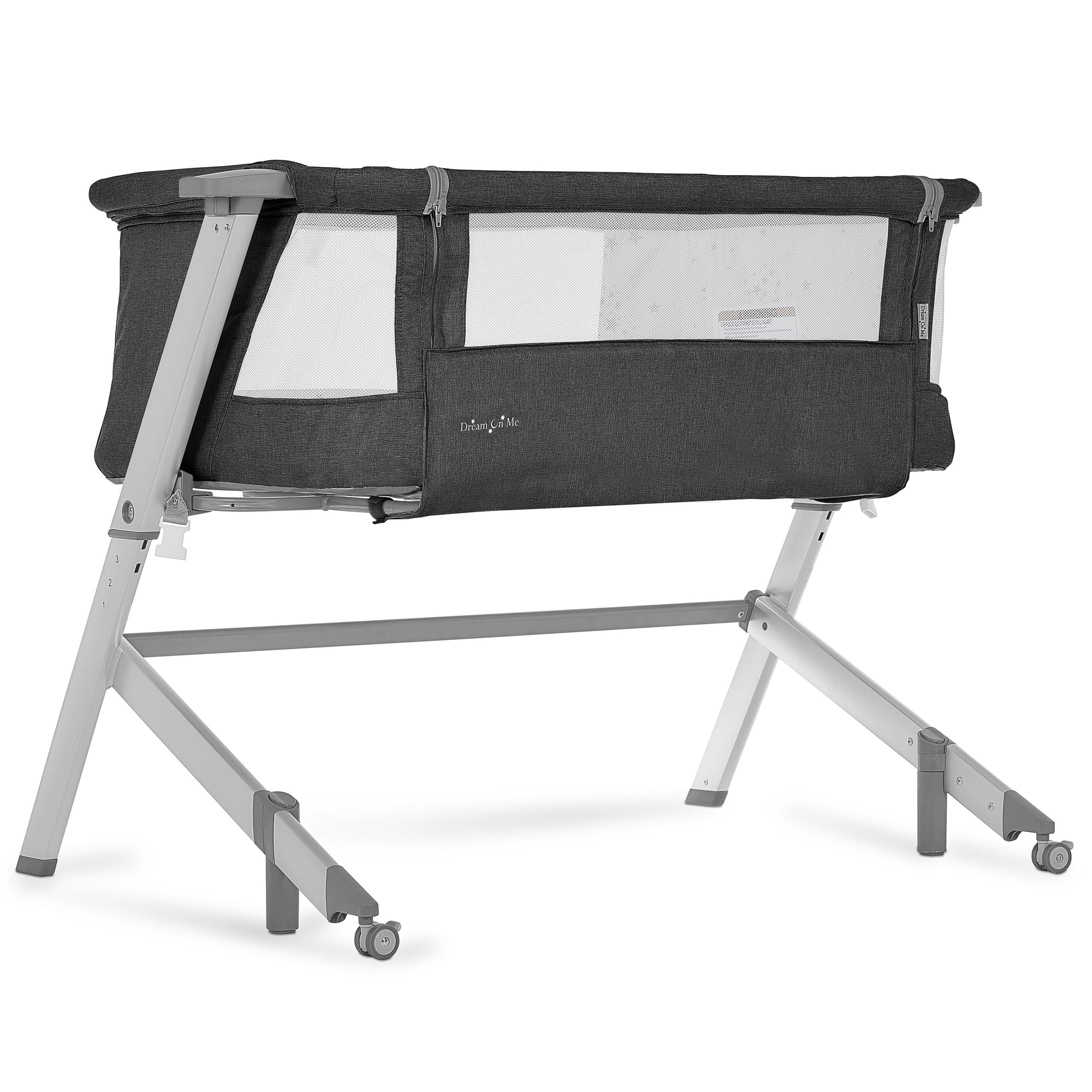 Dream On Me Skylar Bassinet and Bedside Sleeper in Black