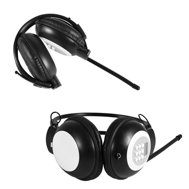 Casque Filaire Pliable avec Réduction du Bruit, Écran LCD, Conception Circum-Auriculaire et Double Piste