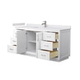 thumbnail image 3 of Wyndham Collection Miranda 66" Wood Single Bathroom Vanity in Nickel/White, 3 of 6