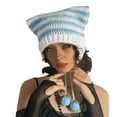 thumbnail image 1 of xiaxaixu Bonnets pour Femmes, Bonnet d'Oreilles de Chat Chaud d'Hiver Bonnets Gothiques Grunge Bonnet au Crochet pour Activités Extérieures, 1 of 9