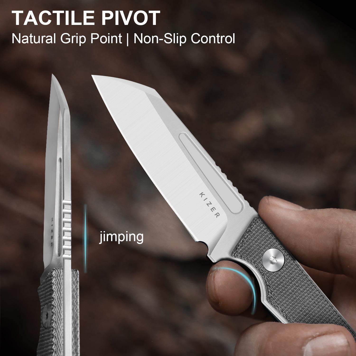 Kizer Phasmids EDC Fixed Knife AEB-L Blade Micarta Handle With Sheath 1079A3 Camping Lightweight