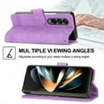 thumbnail image 3 of For Samsung Galaxy Z Fold 4 Wallet Case Card Holder,Women Man RFID Blocking PU Leather Flip Cover Wrist Strap Zipper Credit Card Holder Slots,Phone Case for Samsung Galaxy Z Fold 4,Purple, 3 of 8