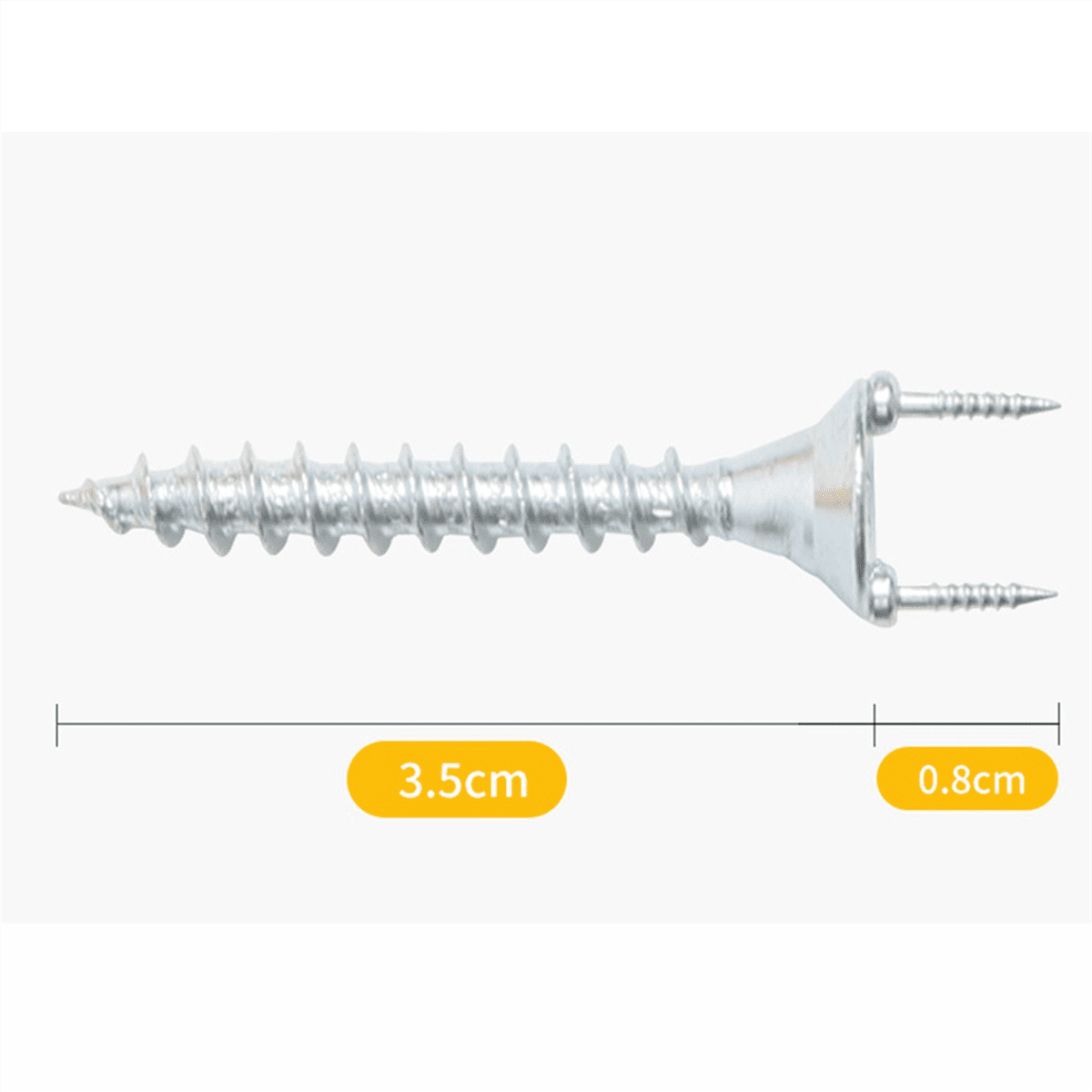 200PCS Seamless Nails Double-Headed Screw Solid Wood Baseboard Seamless Nails Foot Line Special Nails Security Screws,200 x screws with Expansion nails,Silver
