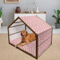 thumbnail image 2 of Glamour Pet House, Woman Lips Behind the Bars Female Love Romance Valentines Day Print, Outdoor & Indoor Portable Dog Kennel with Pillow and Cover, 5 Sizes, Scarlet White and Grey, by Ambesonne, 2 of 4