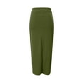 thumbnail image 4 of JBXKXYW Skirts for Women Trendy Summer Women's S~3X Side Slit Ponte Knit High Waist Mid Calf Long Pencil Skirt Summer Skirt Cute Skirts for Women Faldas Para Mujer (Army Green,M), 4 of 4