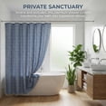thumbnail image 5 of Unique Bargains Boho Plaid Blend Shower Curtain Sets with Hooks Blue 72"W x 72"L, 5 of 8