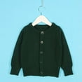 thumbnail image 2 of REDARER Baby Cardigan Long Sleeve Button Sweater Crew Neck Soft Cotton Knit Pure Color Unisex Outerwear Cozy Toddler Wear,Color:Dark Green,Size:3-4 Years, 2 of 3
