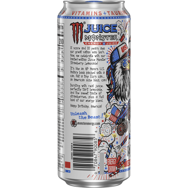 Monster Strawberry Lemonade Energy Drink, 16 fl oz Cans, 6-Pack