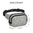 thumbnail image 4 of Ratiio Silver Glitter Pattern Square Double Layer Waist Bag, Durable Twill Fabric Waist Pack with Adjustable Belt,Outdoor Hiking, Running, Travel Waist Bag, 4 of 6