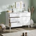 thumbnail image 6 of Walker Edison Sonoma 6-Drawer Solid Wood Dresser, White, 6 of 28