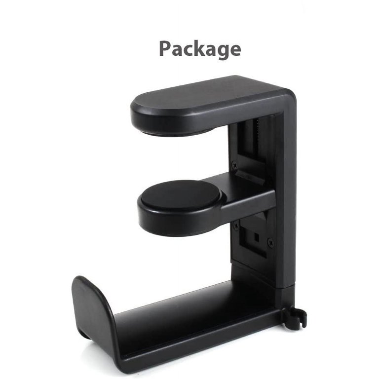Headset Stand 2-Pack Under Desk Headphone Holder - Aluminum Alloy Hanger For Gaming Headsets & Accessories Desk Mount Headphone Holder Black