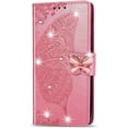 thumbnail image 3 of Samsung Galaxy Z Fold 2 Wallet Case, Mantto Bling Butterfly Flower PU Leather Flip Phone Cover Credit Cards Slot Shockproof Protective Kickstand Case for Samsung Galaxy Z Fold 2, Pink, 3 of 7
