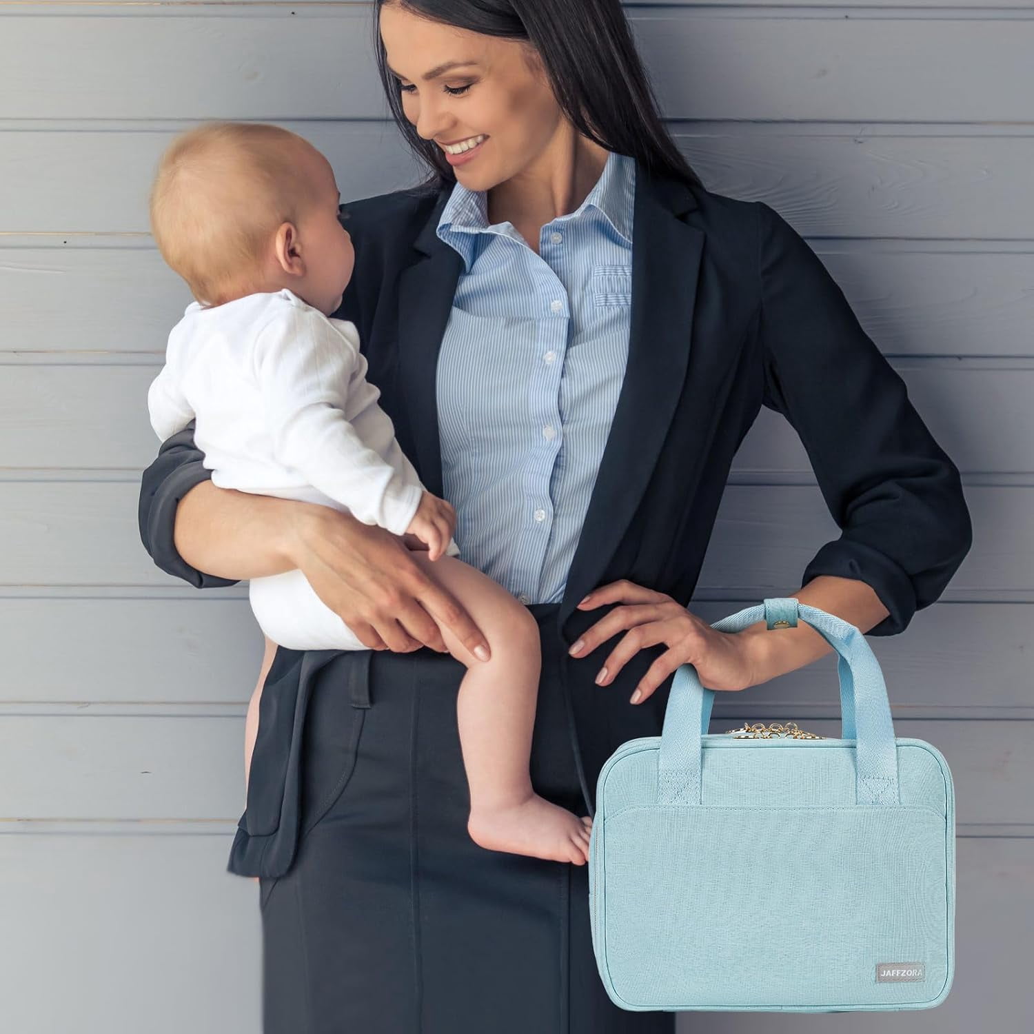 Wearable Breast Pump Bag with Insulated Cooler Compartment, Travel Carrying Case Compatible with Momcozy, Elvie and Medela Breast Pump Series, Includes Ice Pack & Waterproof Mat for Breastfeeding Acc