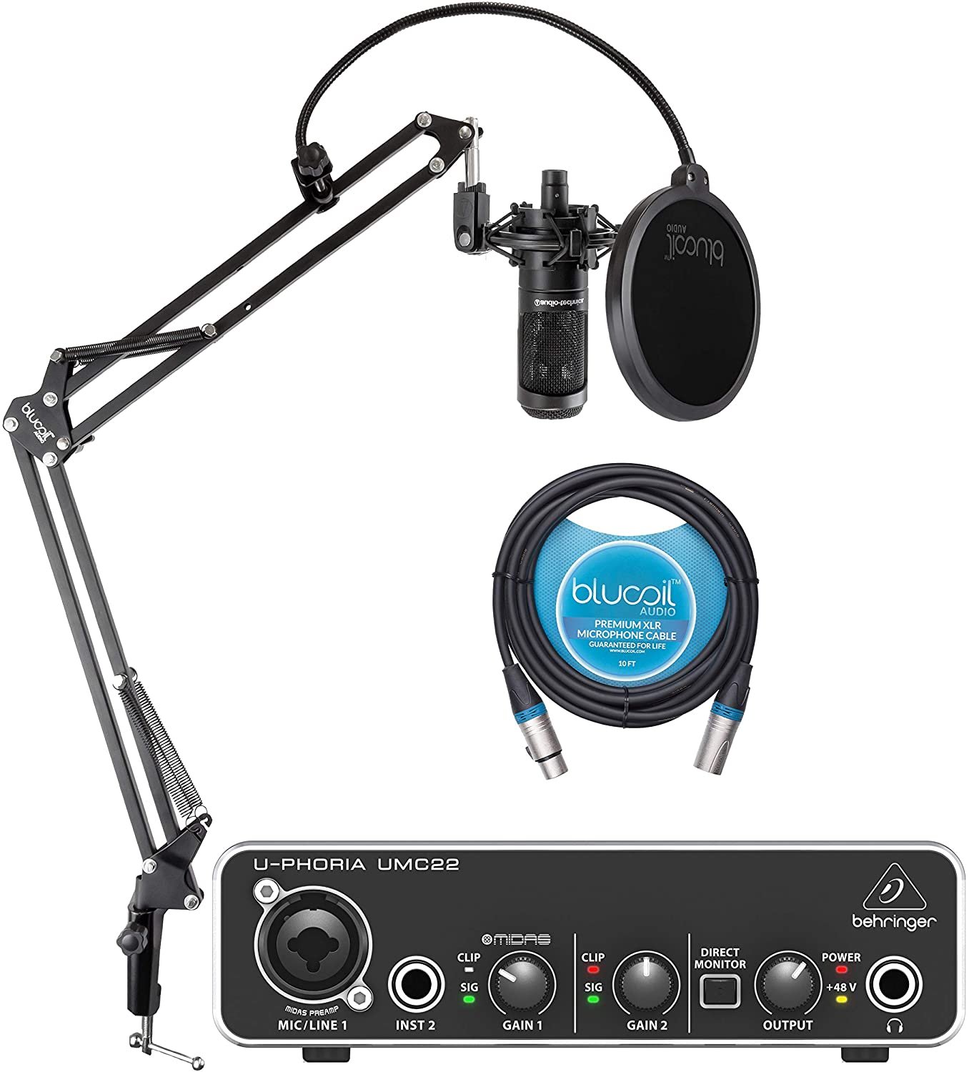 Behringer UPHORIA UMC22 2x2 USB Audio Interface with 48V Phantom Power