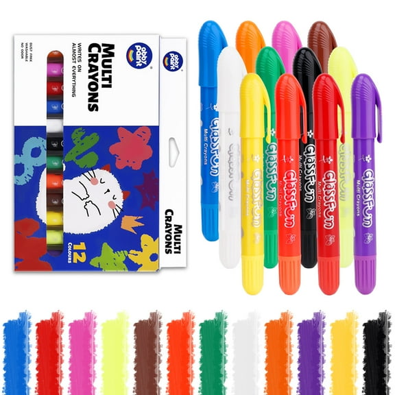 XUEYU Tempera Crayon Sticks for Toddlers,12 Colors Washable Crayons for Kids, Art Supplies Drawing Coloring Crayon Set,Gift for Boys and Girls,Stocking Stuffers