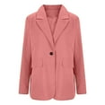 thumbnail image 5 of Bovxnpu Womens Casual Blazer Jacket Business Casual Outfits for Work, Long Sleeve Open Front Work Office Blazer Lapel Button Jacket, Women's Fashion Solid Button Suit Coat Casual Jacket XXL, 5 of 7