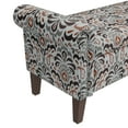 thumbnail image 4 of Homesvale Wallen 56.5"W x 24.5" H Storage Bench Ottoman with Rolled Arms for Living Room, Bedroom, Entryway, Amber & Brown Damask Pattern, 4 of 8