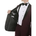 thumbnail image 5 of Ferrecci Men's Reno Burgundy Slim Fit Shawl Collar Lapel 2 Piece Tuxedo Suit Set - Tux Blazer Jacket and Pants (52 Regular), 5 of 8