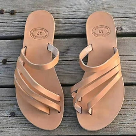

2022 Summer Women Sandals Sweet Boho Pearl Decoration Sandals Leather Flats Plus Size Women Beach Sand Holiday Shoes Zapatos