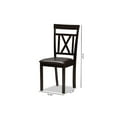 thumbnail image 7 of Baxton Studio Rosie Modern and Contemporary Dark Brown Faux Leather Upholstered Dining Chair (Set of 2), 7 of 7