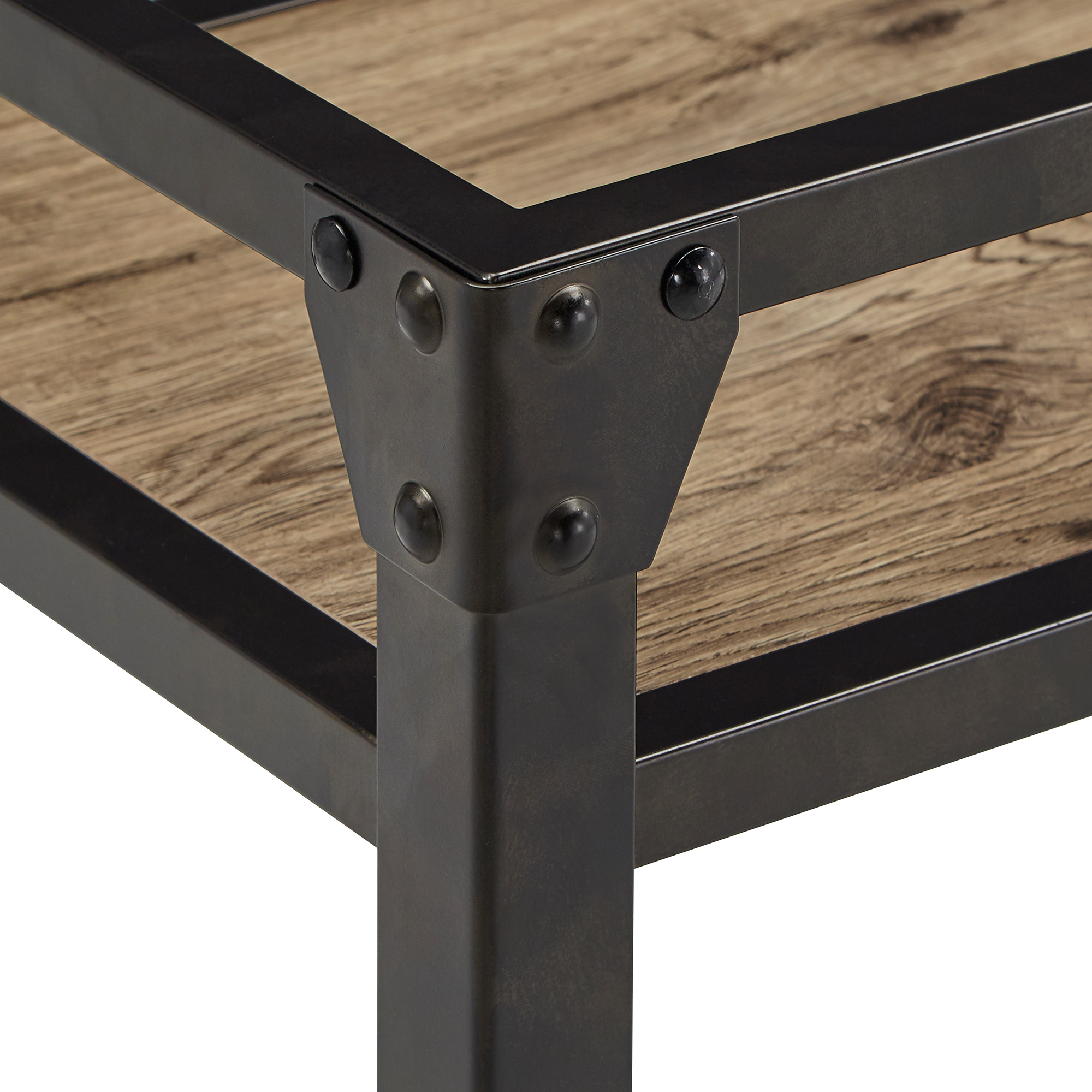 Weston Home Charcoal Metal and Wood Bar Cart